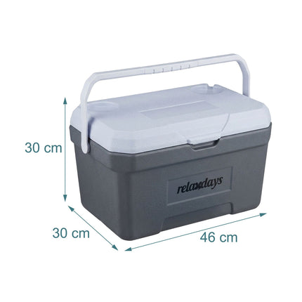 15L Insulated Cool Box with Ice Pack – White/Grey