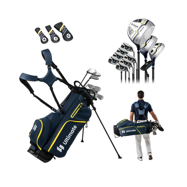 15-Piece Men's Golf Club Set with Bag and Rain Cover