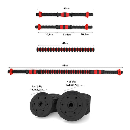 15 kg Composite Barbell & Dumbbell Set