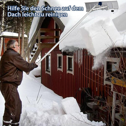 160 - 610 cm roof snow clearer made of aluminum + TPE with wheels and extendable handle snow shovel silver