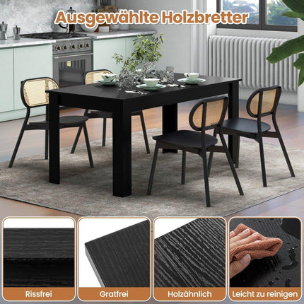 160 cm long extendable dining table, modern kitchen table with space for up to 8 people