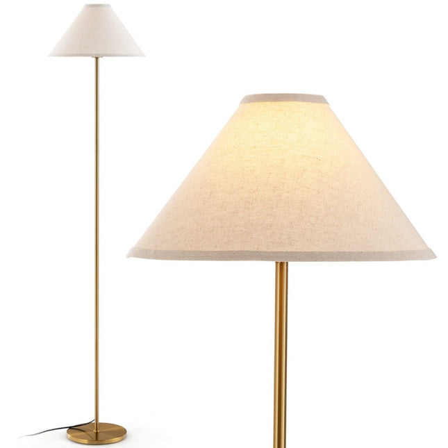 162 cm floor lamp gold floor lamp with foot switch linen shade and metal pole