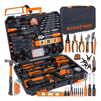 168-Piece Tool Set with Case – Wrenches, Sockets, Bits