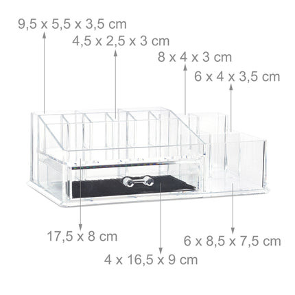 16-Compartment Make-Up Organiser