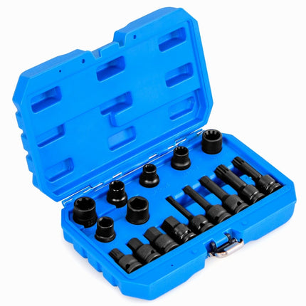 16-Piece Steel Socket Set with 1/2" Drive & Case