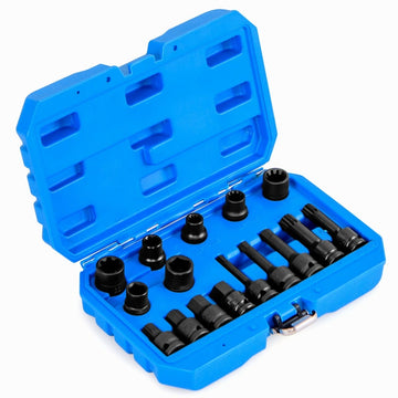 16-Piece Steel Socket Set with 1/2" Drive & Case