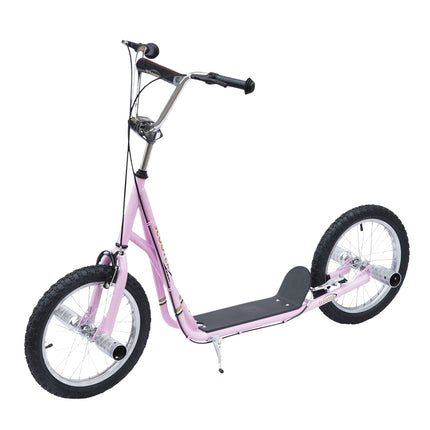 16-inch pink scooter for kids with pneumatic tires