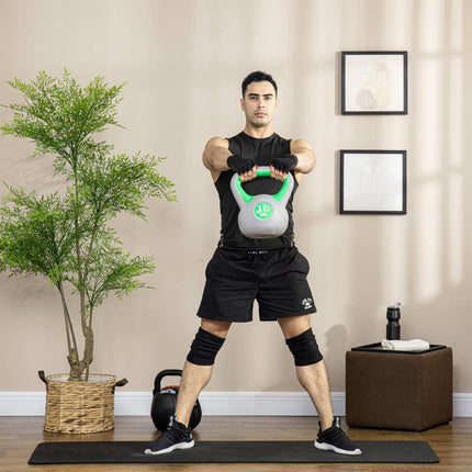 16 kg Kettlebell with Flat Base and Wide Grip, Green