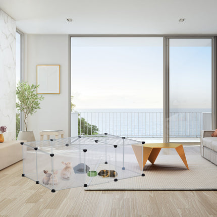 16-piece enclosure for free-roaming animals Transparent
