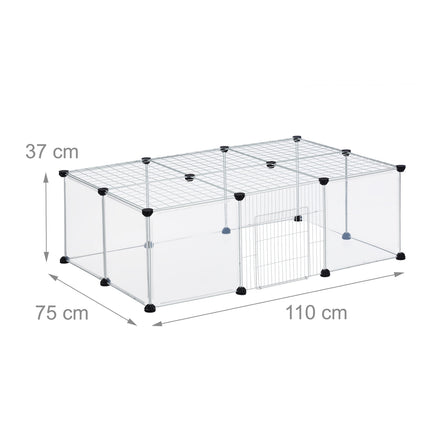 16-piece enclosure for free-roaming animals Transparent