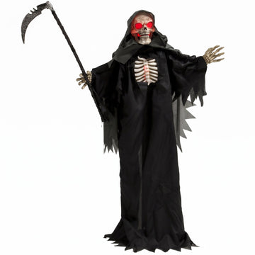 170 cm Animated Grim Reaper Halloween Decor with Lights