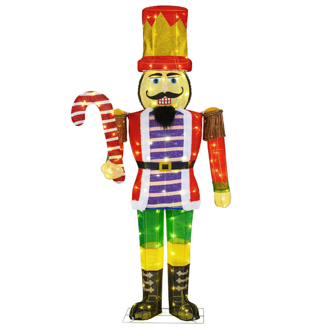 170 cm Christmas Nutcracker with Candy Cane – LED Lights