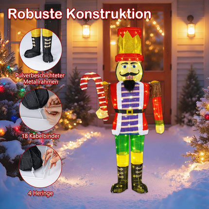 170 cm Christmas Nutcracker with Candy Cane – LED Lights