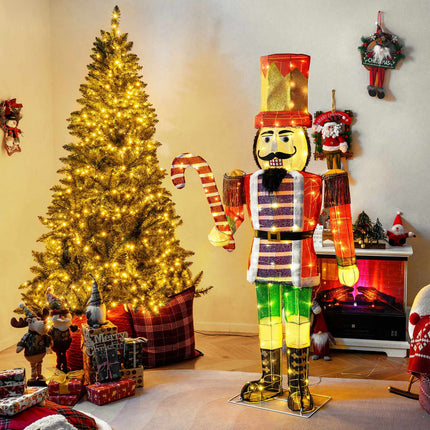 170 cm Christmas Nutcracker with Candy Cane – LED Lights