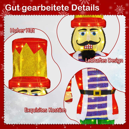 170 cm Christmas Nutcracker with Candy Cane – LED Lights