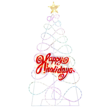 170cm LED Christmas tree with color changing lights & 6 light modes & letters & star
