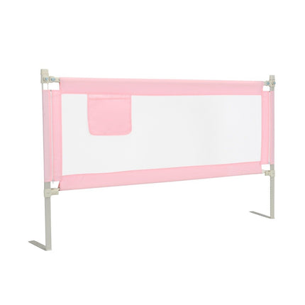 175 cm bed rail with 24 adjustable heights & side pocket bed guard pink
