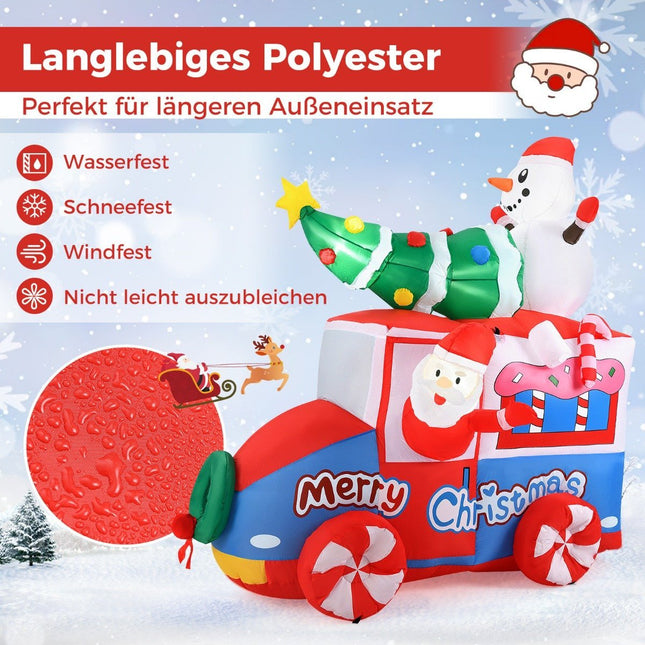 177cm Inflatable Christmas Decoration LED Santa Claus in Car Christmas Decoration with Snowman