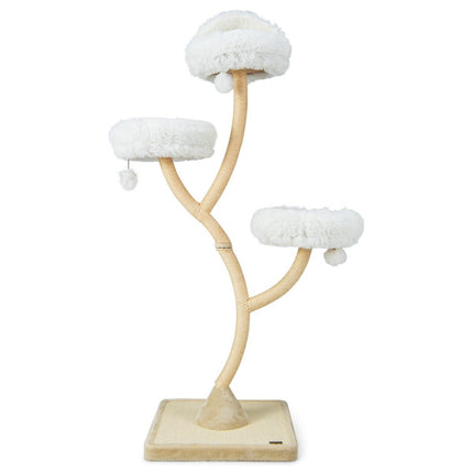 178 cm cat tree with sisal scratching posts & 3 warm lying surfaces & plush balls beige
