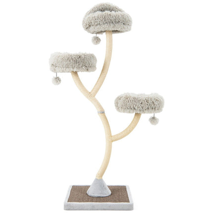 178 cm cat tree with sisal scratching posts & 3 warm lying surfaces & plush balls gray