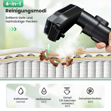 1800W Upholstery Cleaner with Steam & 4 Cleaning Modes