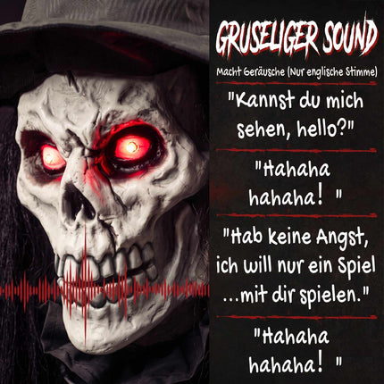 180 cm Animated Halloween Witch with LED Eyes & Sound