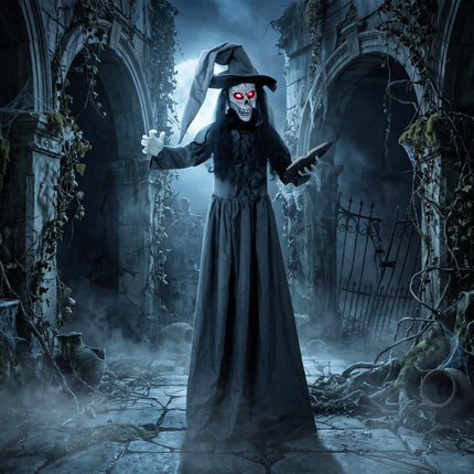 180 cm Animated Halloween Witch with LED Eyes & Sound