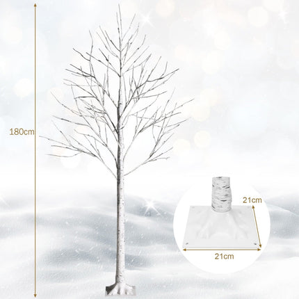 180 cm Artificial Birch Tree with 96 LED Lights