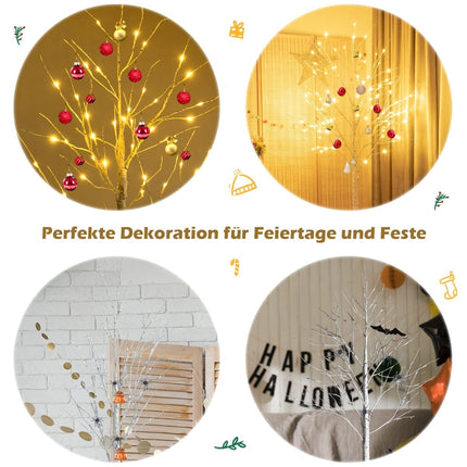 180 cm Artificial Birch Tree with 96 LED Lights