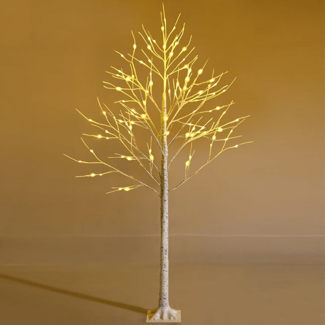 180 cm Artificial Birch Tree with 96 LED Lights