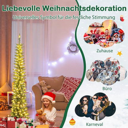 180 cm Artificial Christmas Tree with LED Lights