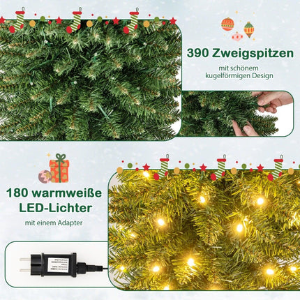 180 cm Artificial Christmas Tree with LED Lights