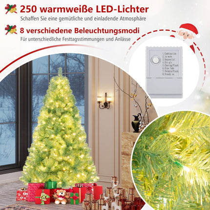 180 cm Artificial Christmas Tree with LED Lights, Green