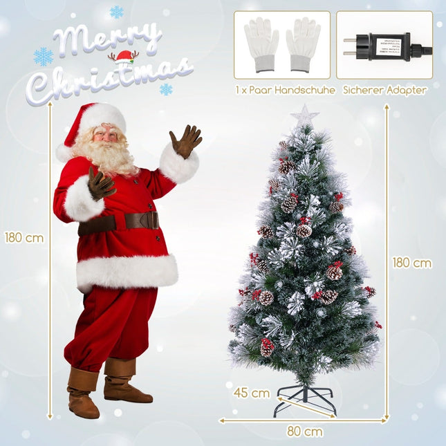 180 cm Artificial Christmas Tree with Lights & Snow
