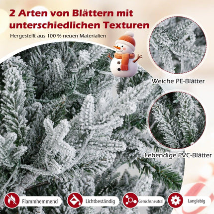 180 cm Artificial Christmas Tree with Lights & Snow