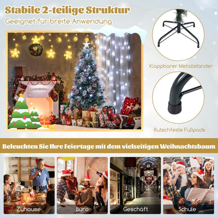 180 cm Artificial Christmas Tree with Lights & Snow