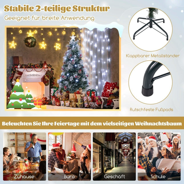 180 cm Artificial Christmas Tree with Lights & Snow