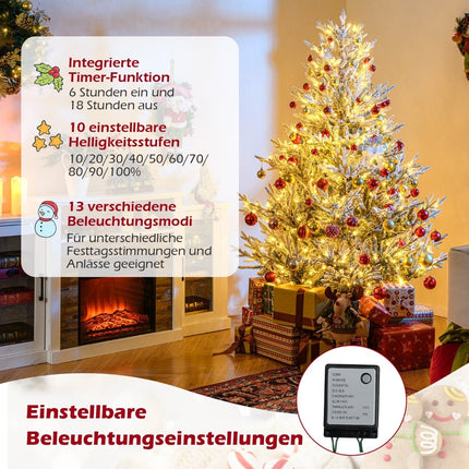 180 cm Artificial Christmas Tree with Lights & Snow