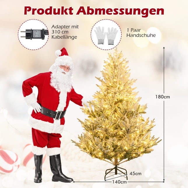 180 cm Artificial Christmas Tree with Lights & Snow
