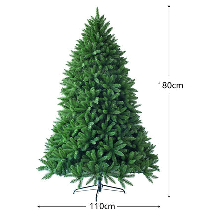 180 cm Artificial Christmas Tree with PVC Needles, Green