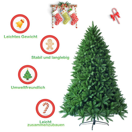 180 cm Artificial Christmas Tree with PVC Needles, Green