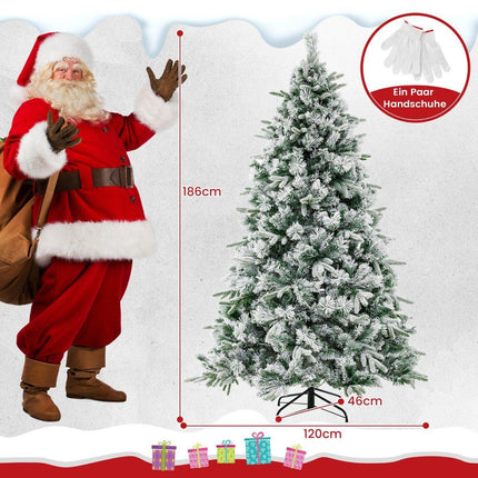 180 cm Artificial Christmas Tree with Snow & 250 LED Lights