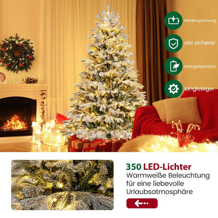 180 cm Artificial Christmas Tree with Snow & 350 LED Lights