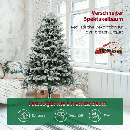 180 cm Artificial Christmas Tree with Snow & 350 LED Lights