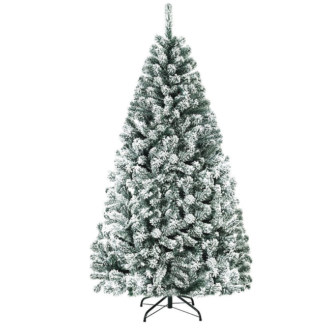 180cm Artificial Christmas Tree with Snow & Metal Stand