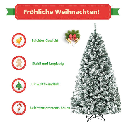 180cm Artificial Christmas Tree with Snow & Metal Stand