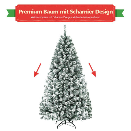 180cm Artificial Christmas Tree with Snow & Metal Stand
