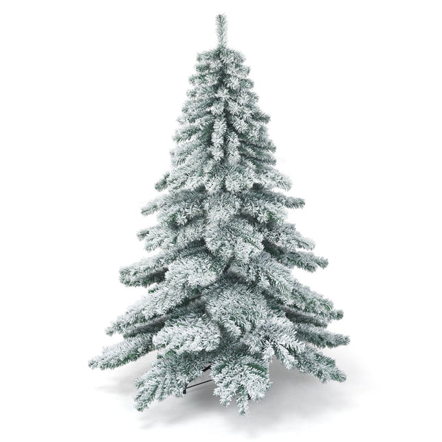 180cm Artificial Christmas Tree with Snowflakes Christmas Tree PVC Tips Green + White