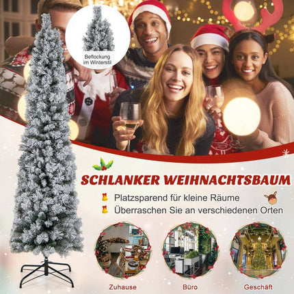 180 cm Christmas tree Snow covered Christmas tree with 150 warm white lights