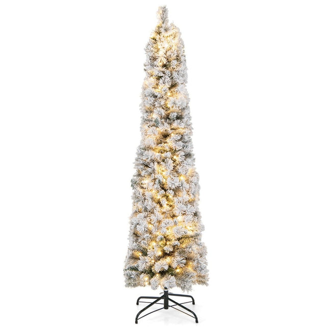 180 cm Christmas tree Snow covered Christmas tree with 150 warm white lights